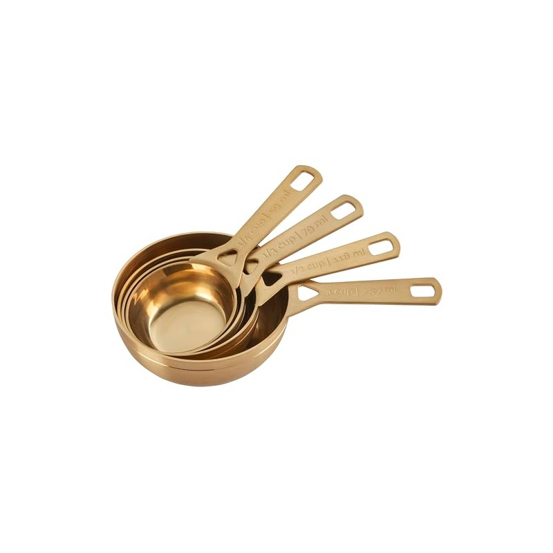 Le Crueset Measuring Cups, Gold, Set of 4 (1,1/2,1/3,1/4 cups)