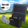 Solar Generator with Solar Panel and 4 LED Bulbs, Portable
