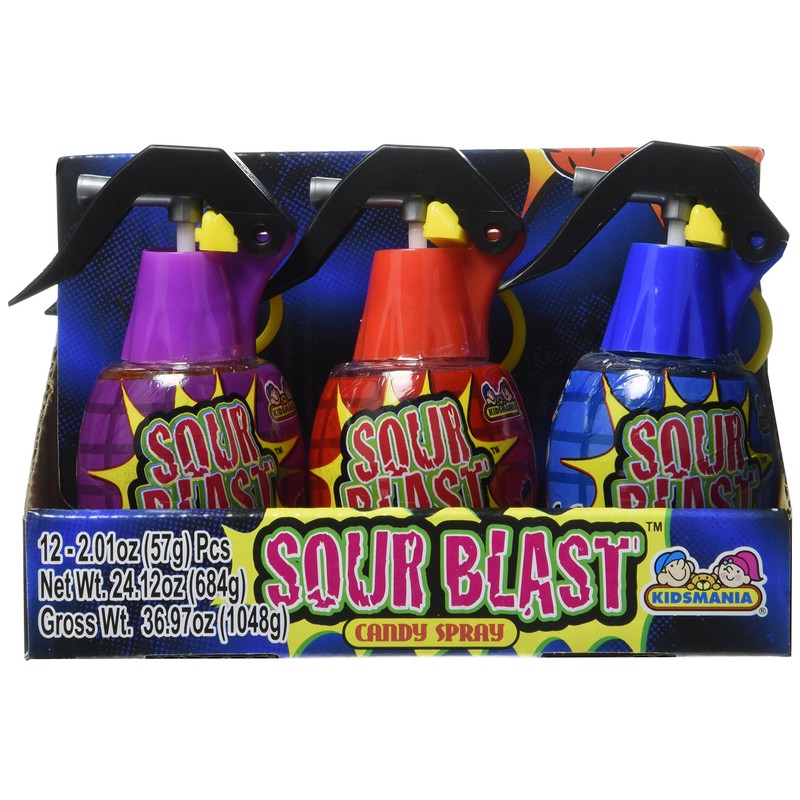 Kidsmania Sour Blast Candy Spray Grenades, 12 Count