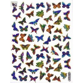 Butterfly Butterfly Lepid Optera Pets Sticker Set 1 sheets 135 mm x 100 mm Stickers Crafts Children Party Metallic Look