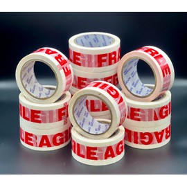 HOT BARGAINS Fragile Tape Roll Size 48mm x 66 Metre for Industrial Packaging (6)