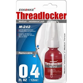 0.4 fl oz Blue Threadlocker M-242 Universal Metal Glue Medium Strength Anaerobic Curing Sealant Specially Designed for Home Use (Blue M-242)
