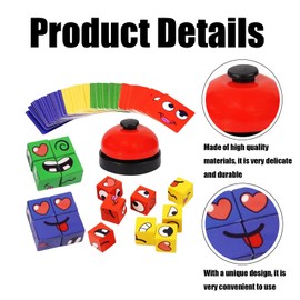 Face Changing Magic Cube Game, 3D Puzzle Face-Changing Magic Cube, Educational Face Change Cube Game, Montessori Toy Matching Building Blocks Gift for Kids, Christmas & Birthday