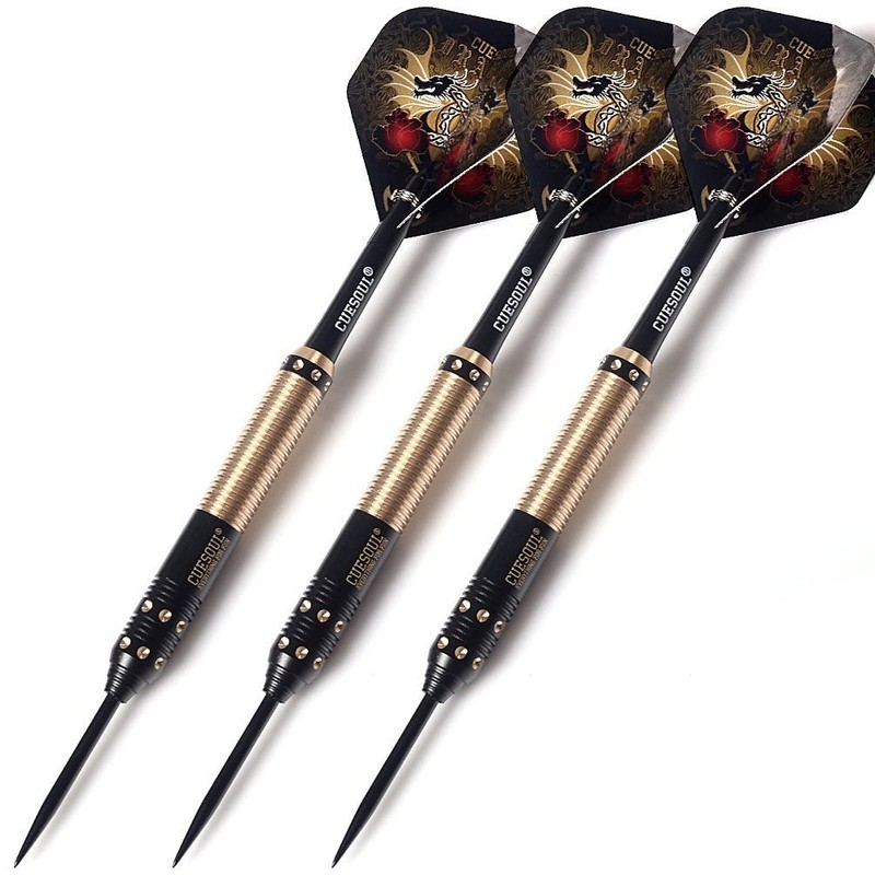 CUESOUL Dragon Deluxe Brass Steel Tip Darts Pack,21 Grams F2305-L