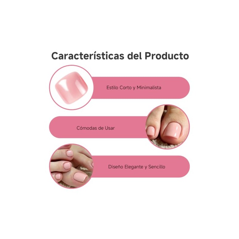 False Nail Grande 24pcs U?as Postizas Pies