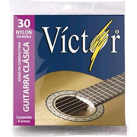 Víctor Juego de cuerdas de nylon sin borla para guitarra clásica 028-045 Victor 30 nylon sin borla Cuerdas para guitarra clásica