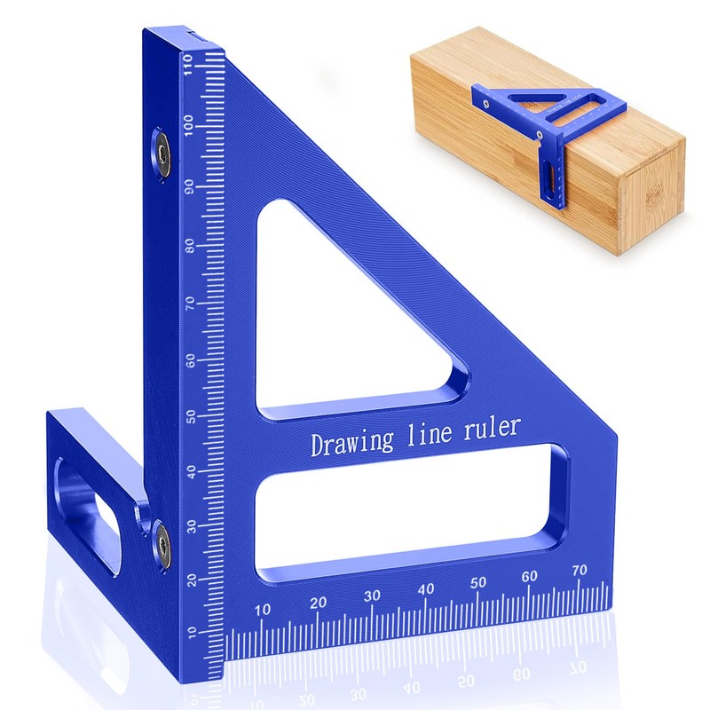 Regla triangular de inglete de aleación de aluminio de 45/90