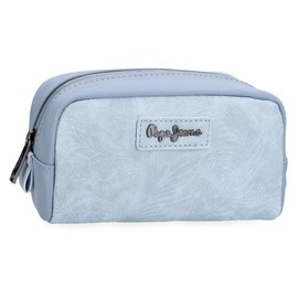 Pepe Jeans Jana, lässige Reisetaschen, blau und beige, aus Polyester und Kunstlederdetails von Joumma Bags, blau, Talla única, Kleine Kosmetiktasche