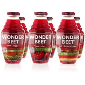 Beetology Organic Beet Juice 8.45oz "Variety Pack", 2 bottles each of: Beet + Veggie, Beet + Lemon Ginger, Beet + Cherry (6 Pack) Wonder Beet Juices | Organic, Vegan, Gluten Free, Kosher and Awesome!