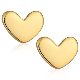 Mini Heart Earrings Studs, Dainty Heart S925 Gold Earrings Skin-Friendly Tiny Cartilage Tragus Earrings for Women