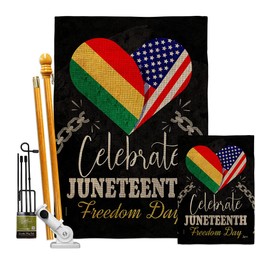 Americana Home & Garden Jubilee Day Burlap Garden House Flag Kit Patriotic Historic July Memorial Veteran Independence United State American Decoration Banner Small Yard Gift Double-Sided, Made In USA