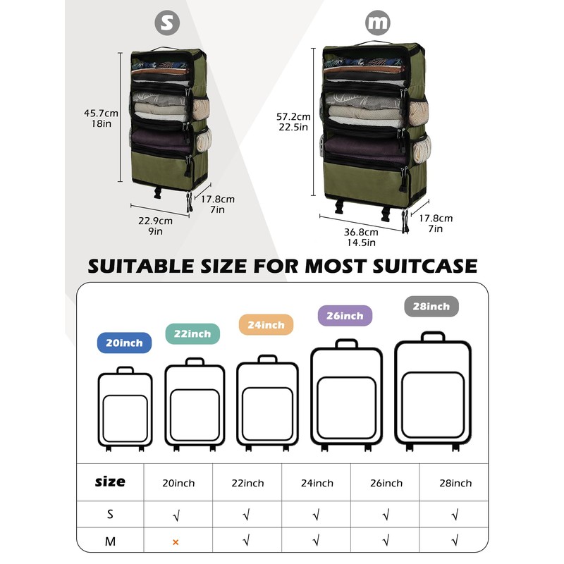 ELEZAY Hanging Packing Cubes All in One Ultra-Light Travel Shelves