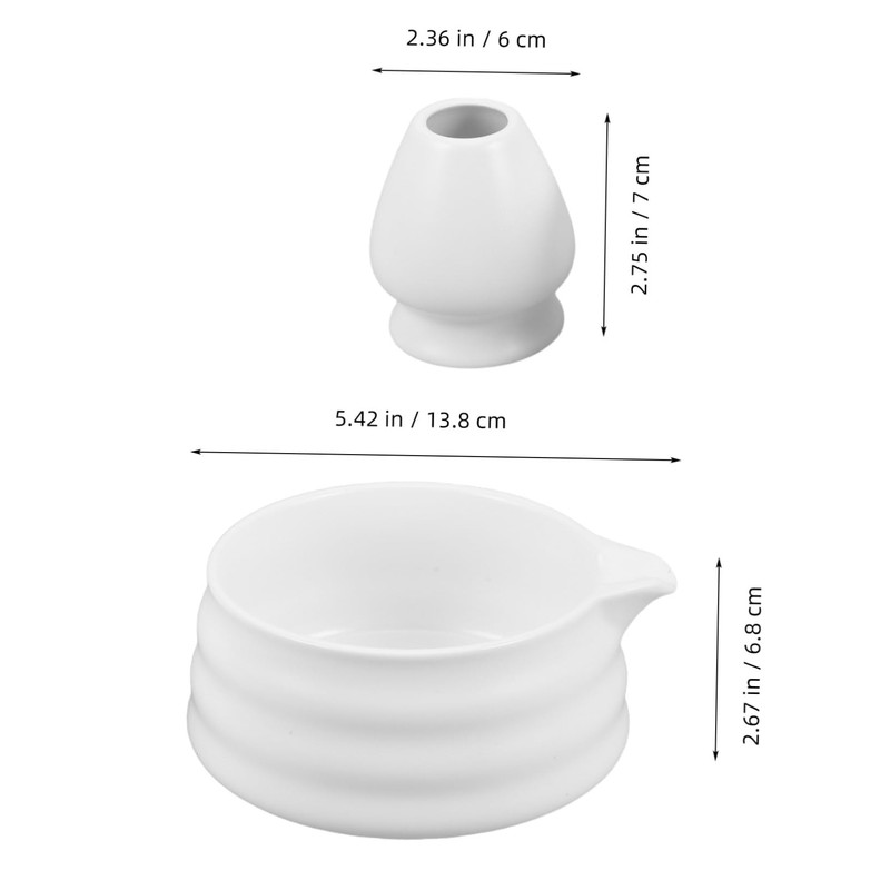 NOLITOY 1 Set Ceramic Matcha Tea Bowl with Spout Traditional