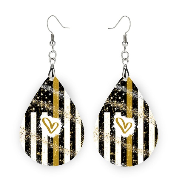 Thin Gold Line Dispatcher Dangle Earrings