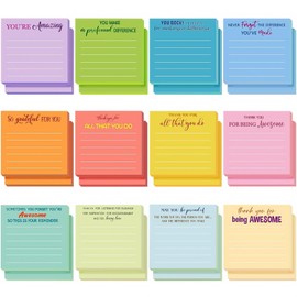 Wonninek 24 Pcs 3'' x 3'' Employee Appreciation Sticky Notes Thank You Gifts Bulk Inspirational Lined Positive Note Pads Appreciation Gifts Sticky Memo Pad for Coworker Nurse Office Teacher