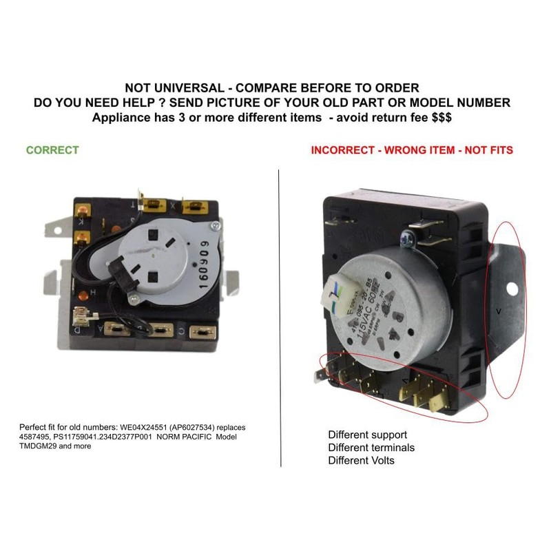 234D2377P001 Model TMDGM29 DRYER TIMER