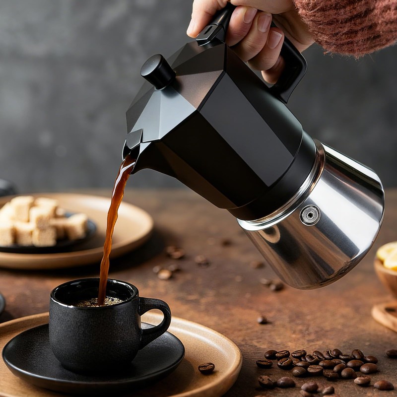 VINATO Induction Caffettiera, Caffettiera Moka Express 6 Tazze, Adatta a