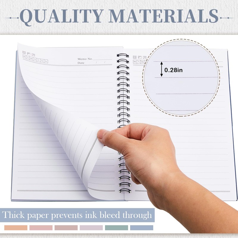 Lewtemi 6 Pack Small Left Handed Notebook 8"x5" Lefty Spiral