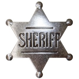 Sheriff Badges Police Badge Deputy Sheriff Badge Metal Sheriff Badge for Girls and Adult Cowboy Party Decoration Badge, Western Cowboy Police Vest Badge Men Sheriff Badge (Sheriff Badge Silver)