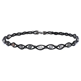 PartyforU Celtic Viking Circlet Crown - Braided Medieval Vintage with Grey Stone for Adult Cosplay Renaissance