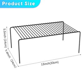 DPZM Medium(13 x 9.4 inch)Black Cabinet Storage Shelf Rack Set of 6, Rustproof Metal Wire Kitchen Counter Organizers and Storage, Spice Organization for Cabinet, Plate, Dish, Pantry, Bathroom, Fridge