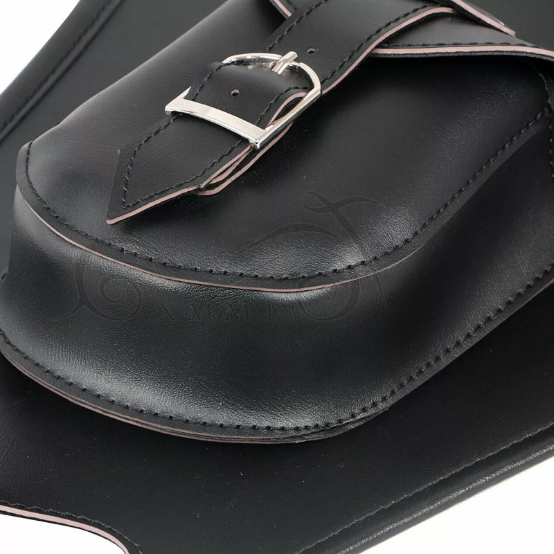 Generic Black Leather Gas Tank Bag Panel Cover Pad W/