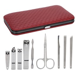 19pcs Manicure Pedicure Nail Clippers Set Stainless Steel Acne Removal Tool KitBurgundy