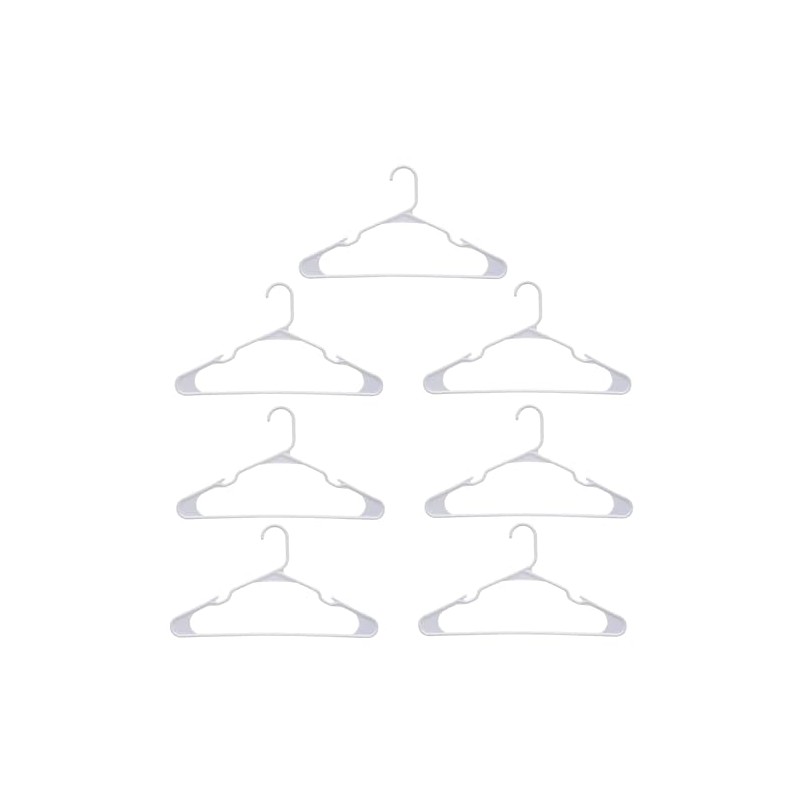 ESSENTIALS White Plastic Adult-Sized Hangers, 7 Hangers Per Package