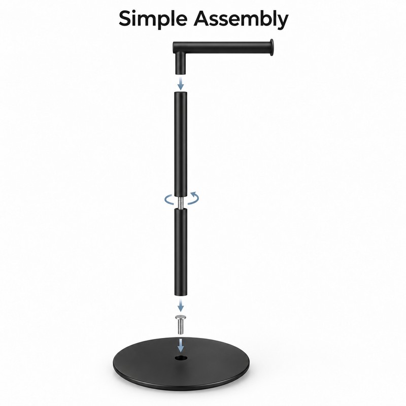 Freestanding Stainless Steel Toilet Paper Holder Bathroom Stand – Modern