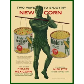 Green Giant 1954 Green Giant Vegetables New Metal Sign: Niblets & Mexicorn Can Pics