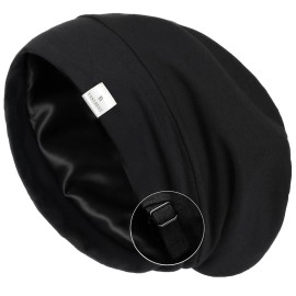 Yanibest Silk Satin Bonnet Hair Wrap for Sleeping - Adjustable Stay on Silk Lined Slouchy