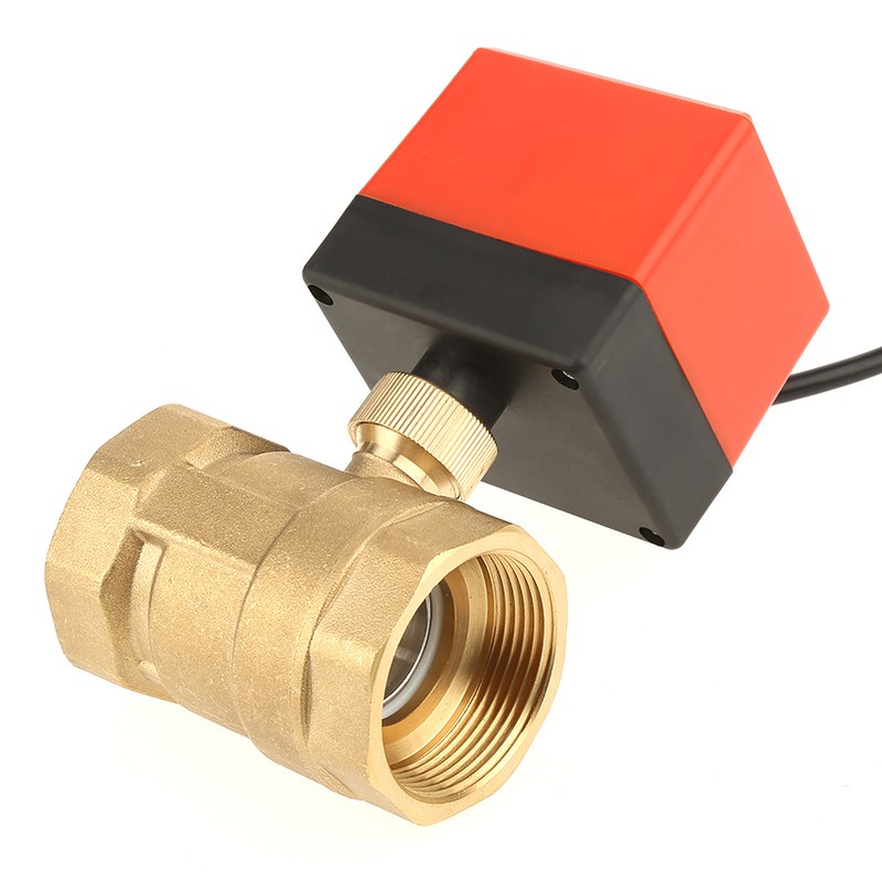 1pcs DC 12V G1-1/2" DN40 2 Way Brass Motorized Actuator
