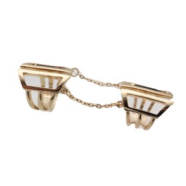 Women Cuff Ring Trendy Fashion Jewelry Metal Chain Long Finger Double Adjustable Size Band Gold Color