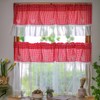 ARTMAGIC Red Plaid Butterfly Kitchen Curtain Valance and Tiers Set