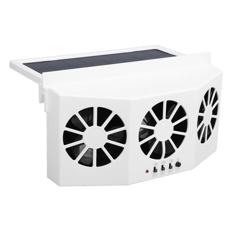 Car Exhaust Fan Solar Powered 3 Fans Ventilation Cooling Odor