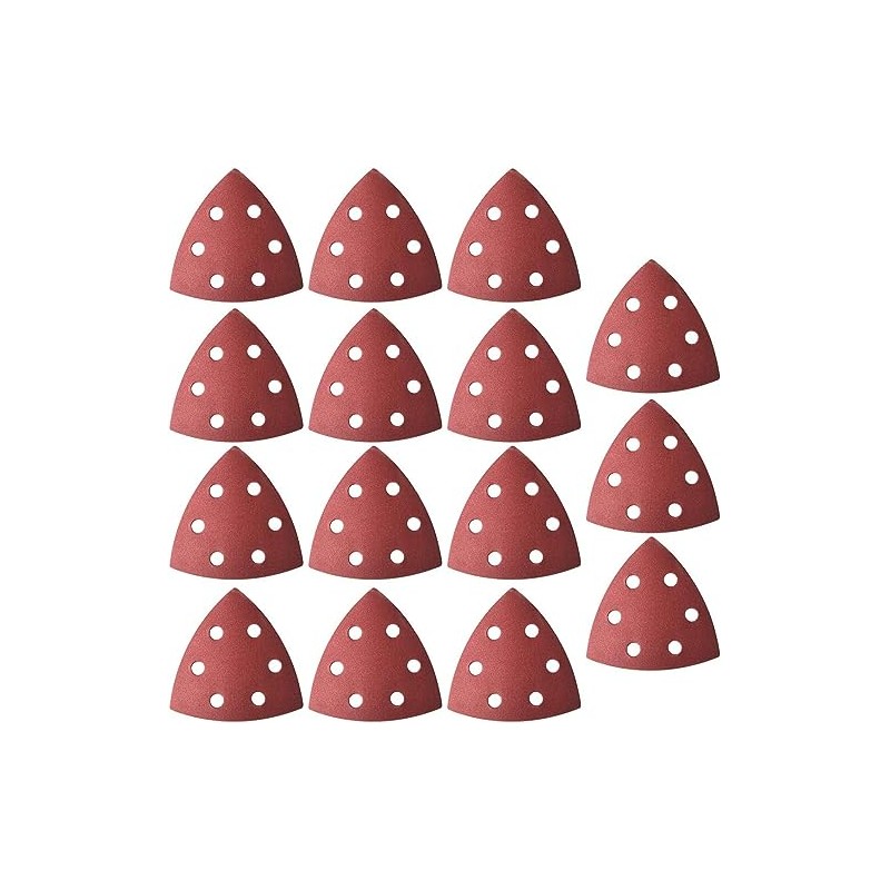 TA-VIGOR 15Pcs 320 Grit Detail Sander Sandpaper, 6 Holes Sanding