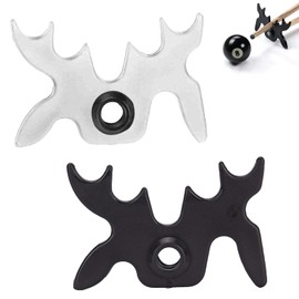 2PCS Pool Billiard Cue Bridge Head, Portable Billiard Accessories with 9 Hitting Position，Plastic Slip-On Bridge Head for Pool Stick(Black and White)