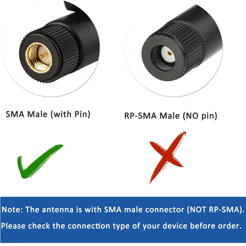 Eightwood 2.4GHz 5GHz Dual Band WiFi Antenna 9dBi Omni SMA