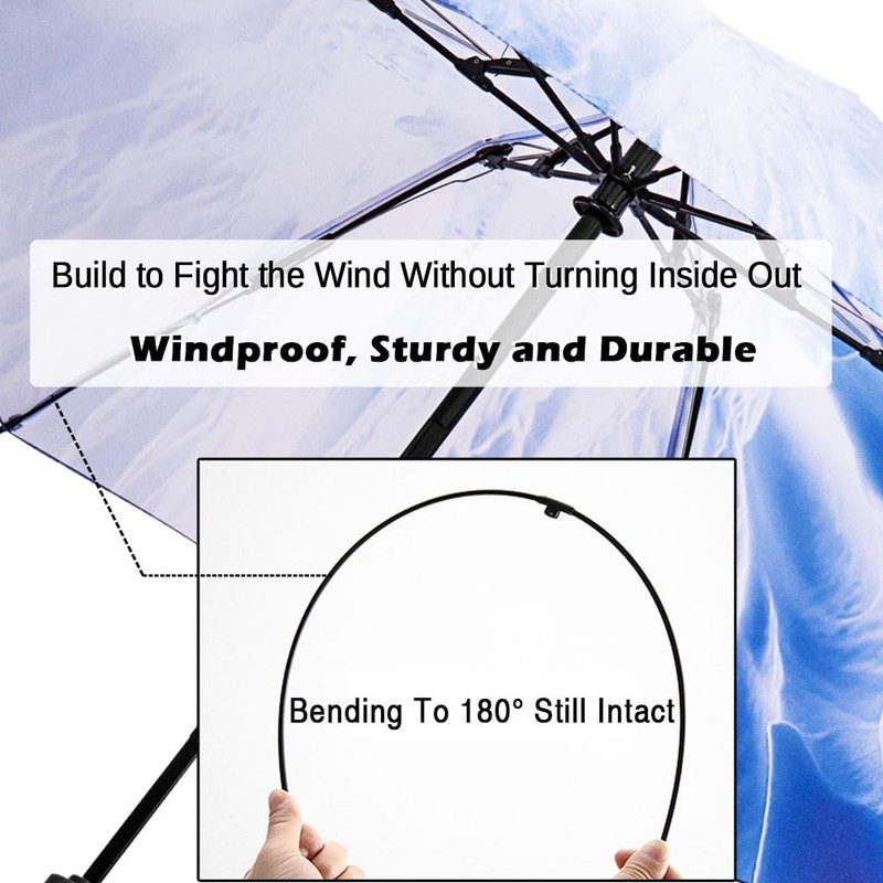 Umbrella Compact Inverted Folding Umbrellas Auto Open Close - H2.20.Glacier