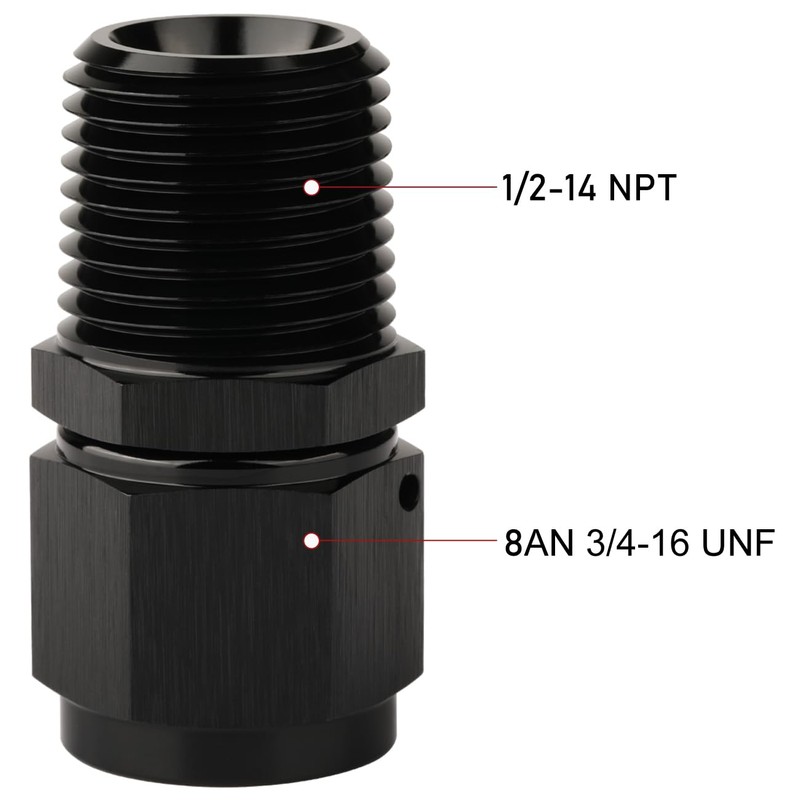 Podavelle 8AN Female Flare Swivel to 1/2 NPT Pipe Male