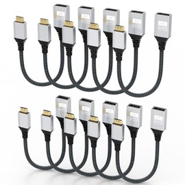 CLAVOOP 4K Mini HDMI to HDMI Adapter 10 Pack, HDMI Female to Mini HDMI Male Cable Adapter Compatible for Raspberry Pi Zero/W, DSLR Camera, Graphics Card, Laptop, HDTV, Camcorder, Projector - Grey