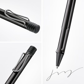 Lamy safari black - Ballpoint Pen with ergonomic grip & line width M - for pleasant long writing - made of robust ASA plastic – including large capacity refill M 16 in black