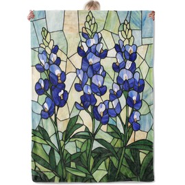 Aonimonis Bluebonnet - Manta floral para regalos para mujeres y adultos, manta de franela suave y cálida para recámara, viajes, sofá, decoración del hogar, 50 x 60 pulgadas