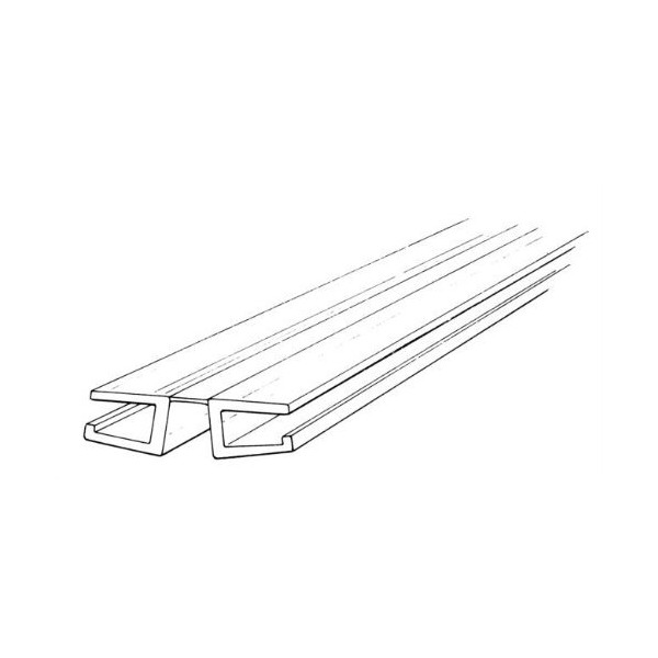 24" Long - Pack of 2. Clear PVC Living Hinge with Bottom Groove, Fits 1/4" Material