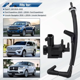 FL3Z-3A788-B Check Valve Vacuum Hose and 7L1Z-9H465-B 4X4 Vacuum Solenoid Valve for Ford F150 2015-2020,Ford Expedition2018+,Lincoln Navigator2018+