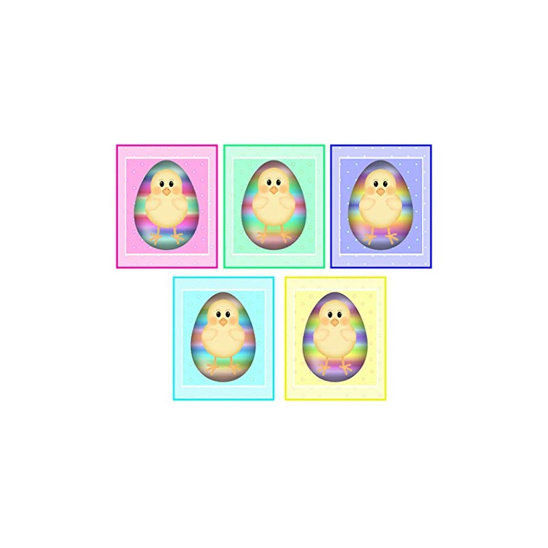 5 Large Cute EASTER CHICKS Card Making Toppers/Embellishments (8cms x