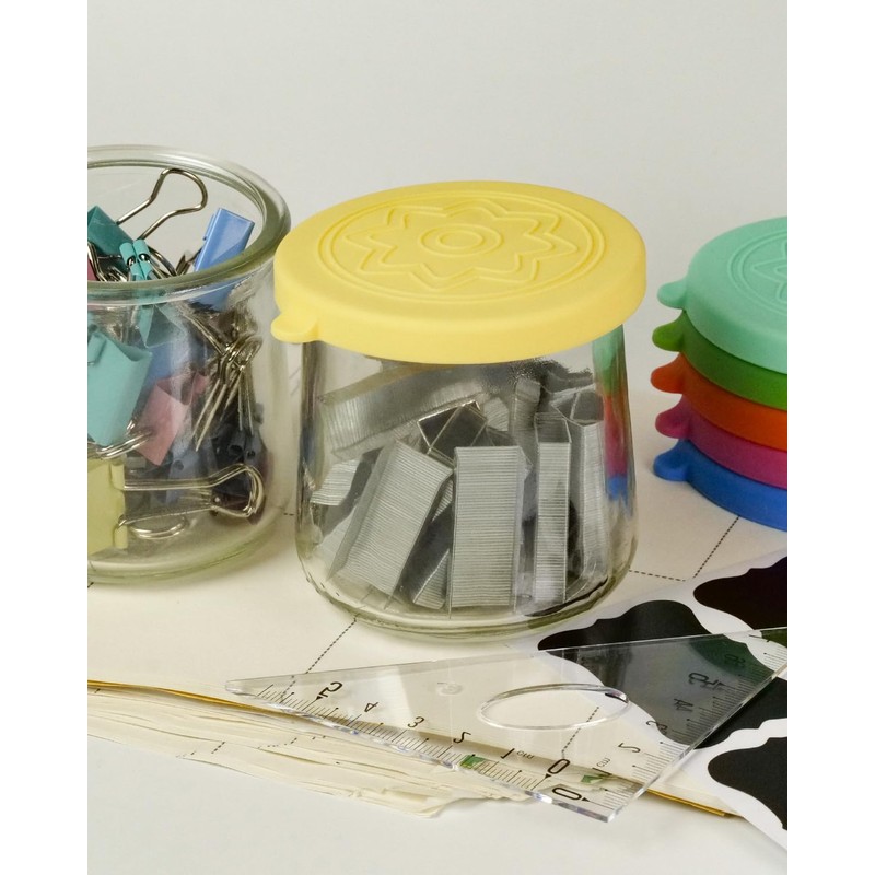 TERESRY 12 Pack Silicone Oui Yogurt Jar Lids with 12