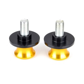 Goldfire 2pcs 10MM M10 X1.25 Motorcycle Swing arm Sliders Spools CNC Swing Arm Stand Screw for FZR 1000/600R/400 for Kawasaki Z750 /Z750S/ Z750R /ER-6F /ER-6N /Duke 125/200/390 (Yellow)