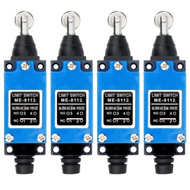 GUUZI 4pcs ME8112 Roller Tappet Momentary Limit Switch 1NC 1NO 0~250V/5A