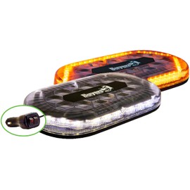 Buyers Products 8891172 Amber/Clear LED Mini Light Bar, Permanent or Magnetic Mount, 15' Lead with On/Off Switch, Emergency Lights for Vehicles, LED Strobe Lights for Trucks